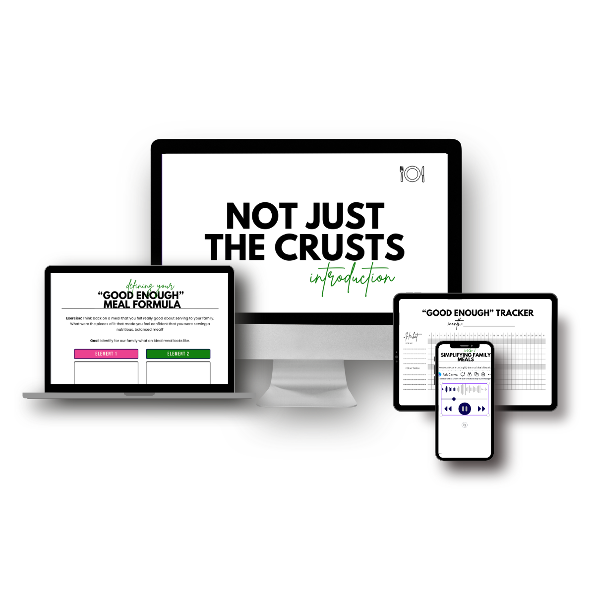 Not Just the Crusts program mockup